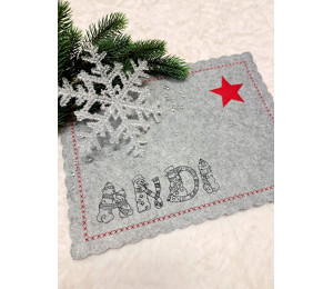 Stickdatei - Schneemann Alphabet Buchstabe U